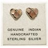 Image 1 : Zuni Mother of Pearl Inlay Sterling Silver Heart Post Earrings - Karla Chavez