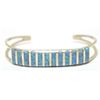 Image 1 : Zuni Light Blue Opal Inlay Sterling Silver Cuff Bracelet - Cheryl Siutza