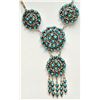 Image 2 : Zuni Turquoise Petit Point Sterling Silver Necklace & Earrings Set - Wayne Johnson