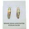 Image 1 : Zuni Opal Inlay Sterling Silver Half-Ring Post Earrings - Debbie Livingston