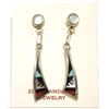 Image 1 : Zuni Multi-Stone Inlay Sterling Silver Post Earrings - Melviana Boone