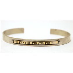 Navajo 14k Gold Spiral over Sterling Silver Cuff Bracelet - David Skeets