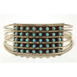 Zuni Turquoise Sterling Silver Cuff Bracelet - Suzie Livingston