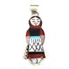 Image 1 : Zuni Multi-Stone Inlay Red Maiden Sterling Silver Pendant - Joyce Waseta