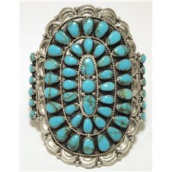 Navajo Turquoise Sterling Silver Cuff Bracelet - Danny Leonard