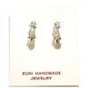 Image 1 : Zuni White Opal Sterling Silver Small Half-Ring Post Earrings - Bryce Vacit