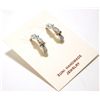 Image 2 : Zuni White Opal Sterling Silver Small Half-Ring Post Earrings - Bryce Vacit