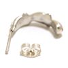 Image 3 : Zuni White Opal Sterling Silver Small Half-Ring Post Earrings - Bryce Vacit