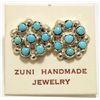 Image 1 : Zuni Turquoise Sterling Silver Post Earrings - Dolores Pena