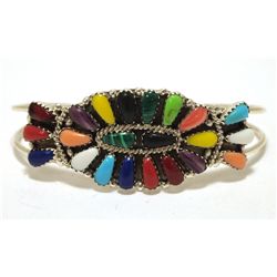 Navajo Multi-Stone Sterling Silver Cuff Bracelet - Renee Williams