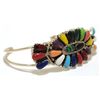 Image 2 : Navajo Multi-Stone Sterling Silver Cuff Bracelet - Renee Williams
