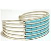 Image 2 : Zuni Turquoise Channel Inlay Sterling Silver Cuff Bracelet - Anselm Wallace