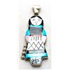 Image 1 : Zuni Multi-Stone Inlay Sterling Silver Blue Maiden Pendant - Joyce Waseta