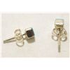Image 2 : Zuni Turquoise Sterling Silver Square Post Earrings - Wiston Kalestewa