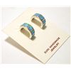Image 2 : Zuni Opal Inlay Sterling Silver Half-Ring Post Earrings - Glennetta Luna