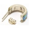 Image 3 : Zuni Opal Inlay Sterling Silver Half-Ring Post Earrings - Glennetta Luna