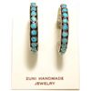 Image 1 : Zuni Turquoise Sterling Silver 3/4-Ring Post Earrings - Everett Abeita
