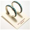 Image 2 : Zuni Turquoise Sterling Silver 3/4-Ring Post Earrings - Everett Abeita