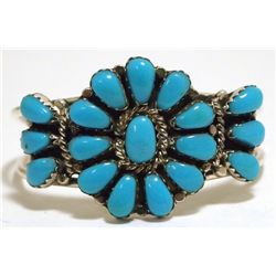 Navajo Turquoise Sterling Silver BABY Cuff Bracelet - Lisa Williams
