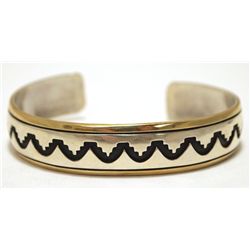 Navajo 12k Gold Fill over Sterling Silver Cuff Bracelet - Tommy Singer