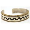 Image 2 : Navajo 12k Gold Fill over Sterling Silver Cuff Bracelet - Tommy Singer