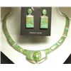 Image 2 : Carico Lake Turquoise Inlay Sterling Silver Link Necklace & Earrings Set -_ Yellow Hair