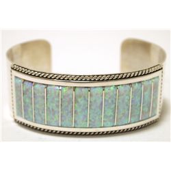 Zuni Light Opal Sterling Silver Cuff Bracelet - Emery Lalacito