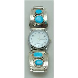 Zuni Turquoise Men's Watch - Effie Calavaza