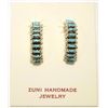 Image 1 : Zuni Turquoise Sterling Silver Half-Ring Post Earrings - Roland Quam