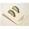Image 2 : Zuni Turquoise Sterling Silver Half-Ring Post Earrings - Roland Quam