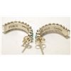 Image 3 : Zuni Turquoise Sterling Silver Half-Ring Post Earrings - Roland Quam
