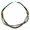 Image 4 : Navajo Turquoise & Multi-Stone 3-Strand Necklace - Tommy Singer
