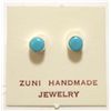 Image 1 : Zuni Turquoise Sterling Silver Dot Post Earrings - Wiston Kalestewa