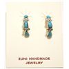 Image 1 : Zuni Turquoise Sterling Silver Small Half-Ring Post Earrings - Bryce Vacit
