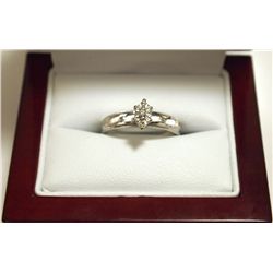 Pre-Owned Diamond 10k White Gold Women's Ring _- AM