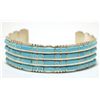 Image 1 : Zuni Turquoise Overlay Sterling Silver Cuff Bracelet - Sheldon Lalio