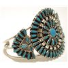 Image 2 : Navajo Turquoise Needlepoint Sterling Silver Cuff Bracelet - Violet Begay