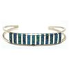 Image 1 : Zuni Ocean Blue Opal Inlay Sterling Silver Cuff Bracelet - Cheryl Siutza