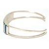 Image 3 : Zuni Ocean Blue Opal Inlay Sterling Silver Cuff Bracelet - Cheryl Siutza