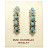 Image 1 : Zuni Turquoise Sterling Silver Half-Ring Post Earrings - Lorena Edaakie