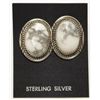 Image 1 : Navajo Howlite Sterling Silver Post Earrings - Herman Lee