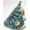 Image 3 : Navajo Turquoise Cluster Sterling Silver Cuff Bracelet - Juliana Williams