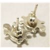 Image 2 : Zuni Turquoise Inlay Sterling Silver Turtle Post Earrings - Marlena Hoee
