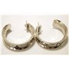 Image 3 : Navajo Sterling Silver Large Inverted Half-Ring Post Earrings - Rhonda Largo