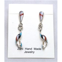 Zuni Multi-Stone Spiraling Earrings