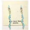 Image 1 : Zuni Turquoise Inlay Sterling Silver Post Earrings - Claudia Wallace