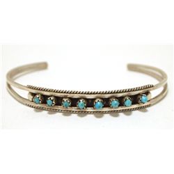 Zuni Turquoise Sterling Silver Cuff Bracelet - Suzie Livingston
