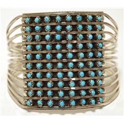 Navajo Turquoise Sterling Silver Cuff Bracelet - Suzie Livingston
