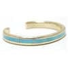 Image 2 : Zuni Turquoise Inlay Sterling Silver Cuff Bracelet - Larry Loretto