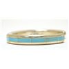 Image 3 : Zuni Turquoise Inlay Sterling Silver Cuff Bracelet - Larry Loretto